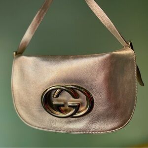 Metallic Gold Gucci Britt Shoulder Bag